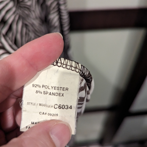 Figure flattering zebra stripe faux wrap dress. - Picture 5 of 5